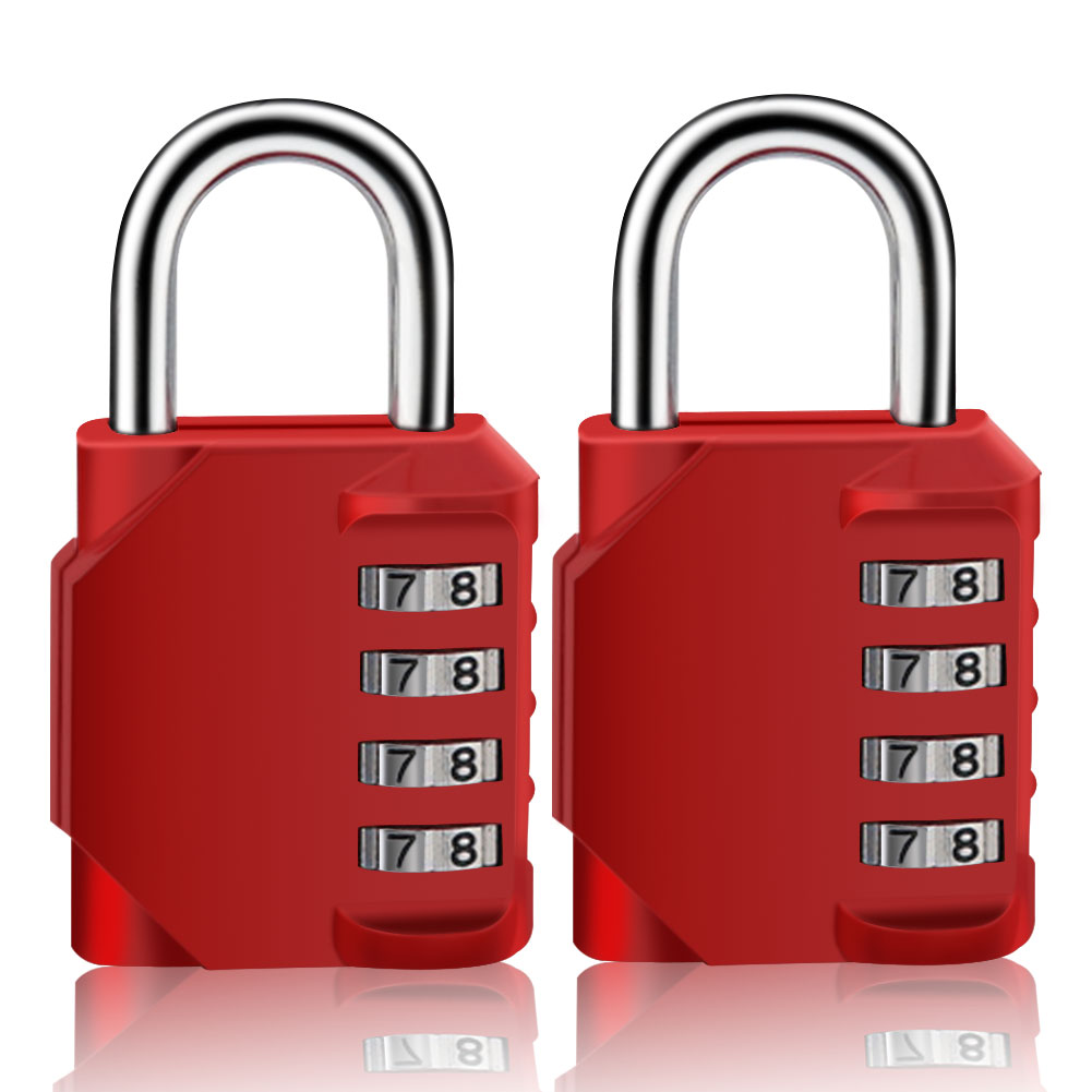 Travel Padlock Resettable 4 Digit Combination Lock Zinc Alloy Password Code Padlocks Waterproof Locker Safety Locks for Luggage Bag(1 Pair)