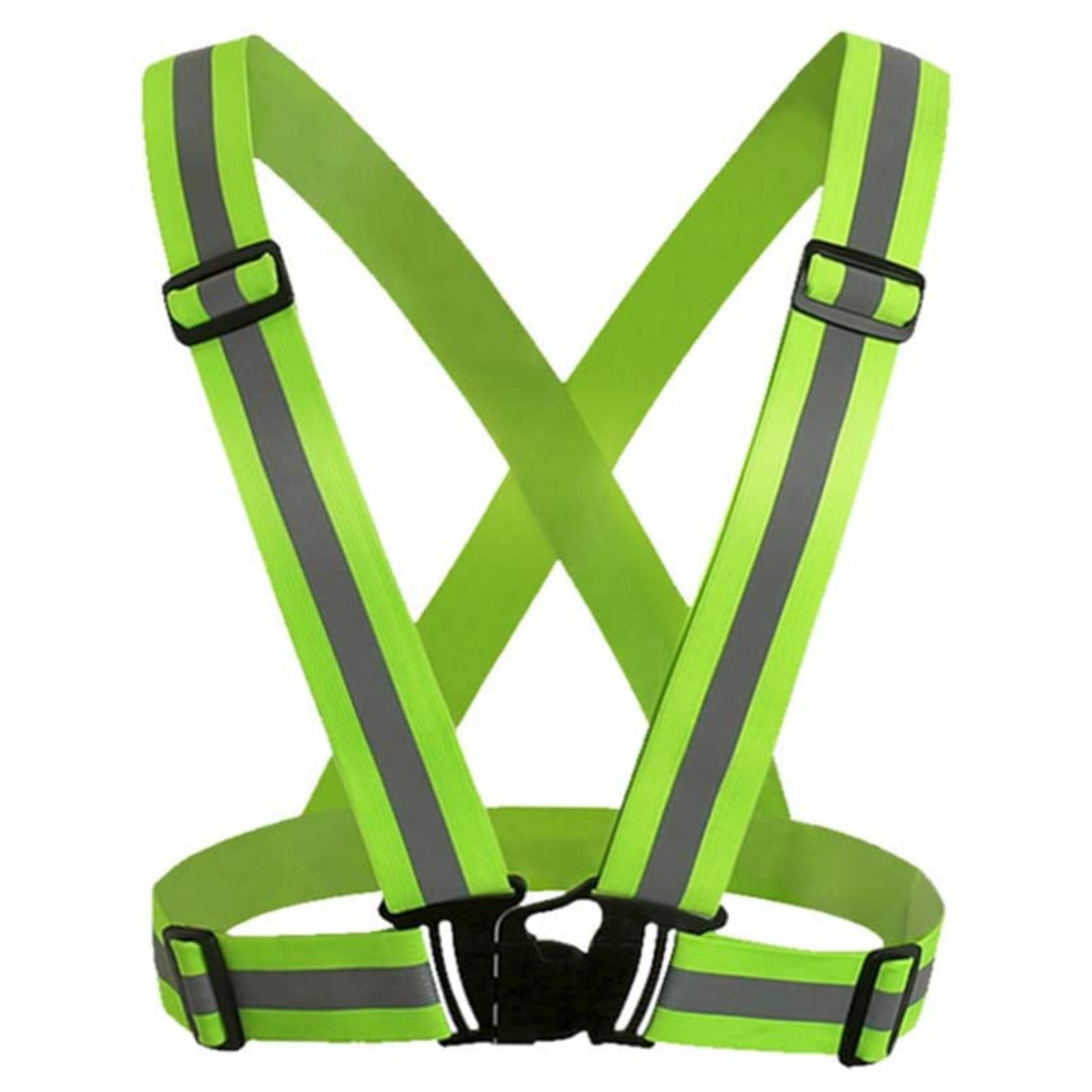 Reflective Vest High Visibility Safety Belt Adjustable Strips Suit for Running Jogging Cycling Hiking Walking(Green,1 pair)