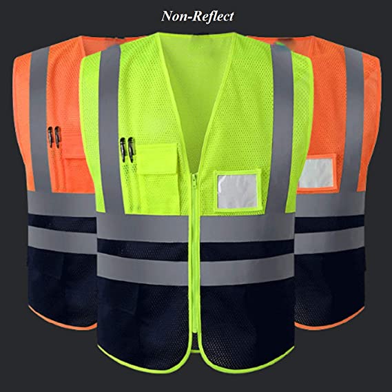High Visibility Reflective Waistcoats with Pocket and ID Holder