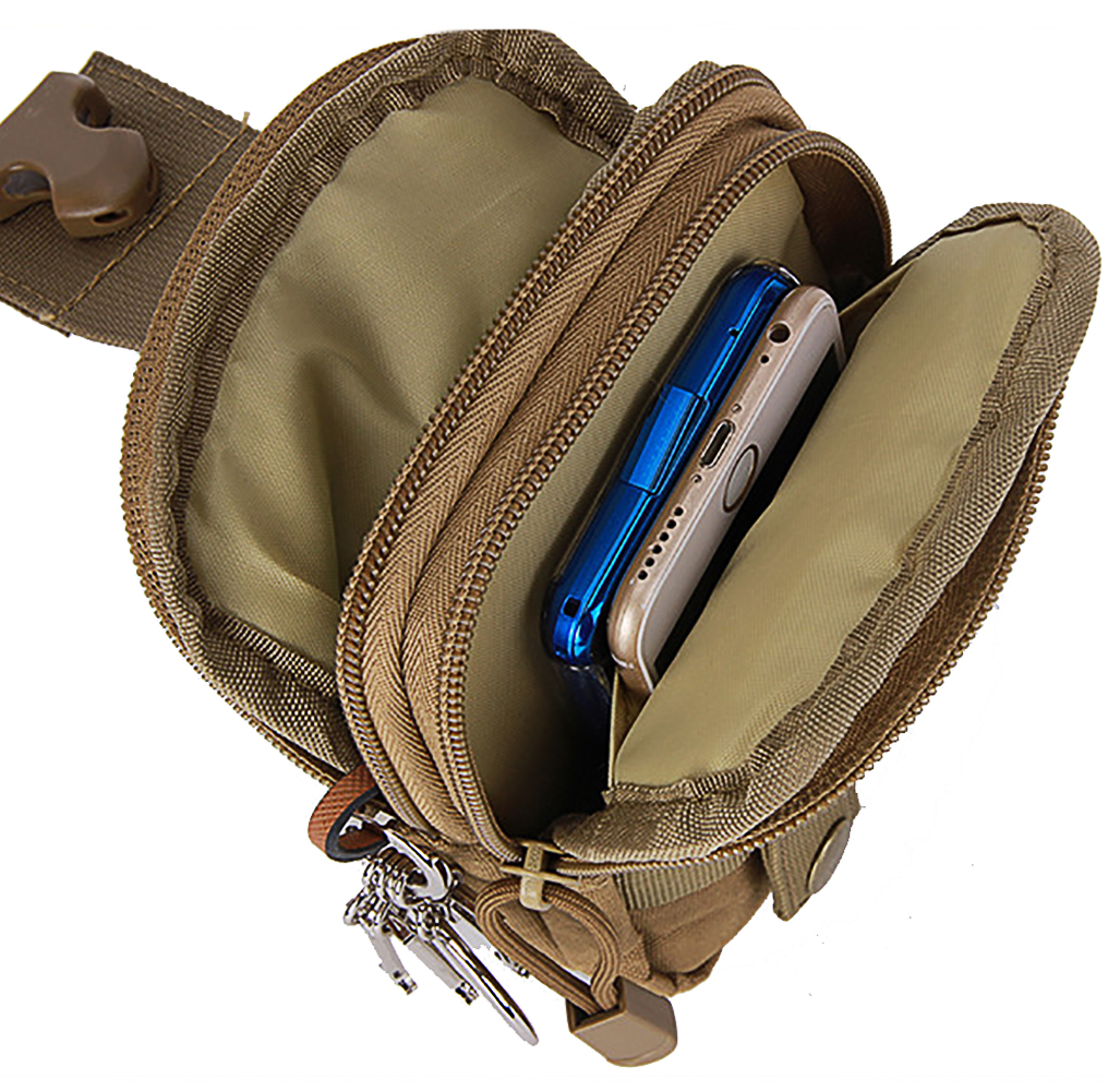 Tactical Waist Bag Military Fanny Adjustable Sling Bag with Water Bottle Pouch for Fishing Hunting Camping Hiking (Black)