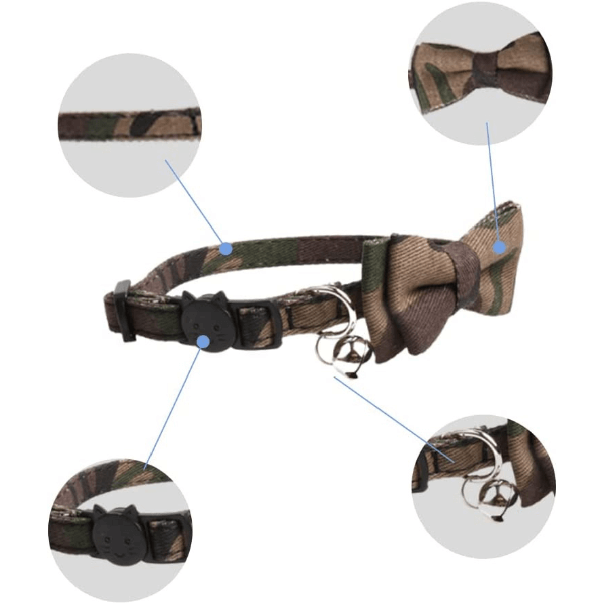 Adjustable Cat Collars with Bow Tie and Bell for Small Medium Pets