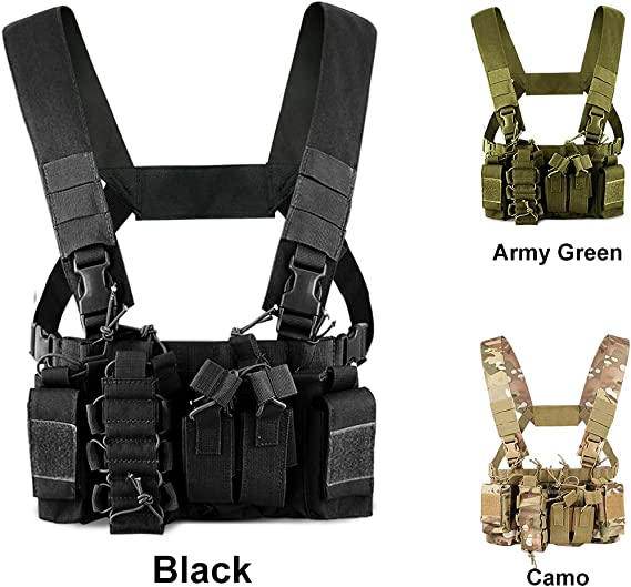 Oxford Adjustable Military Airsoft Vest with Multipurpose Pouches
