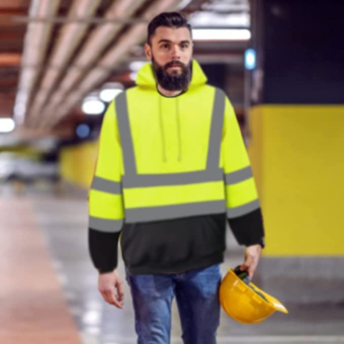 ANSI Class 3 Reflective Safety Hoodie with Black Bottom