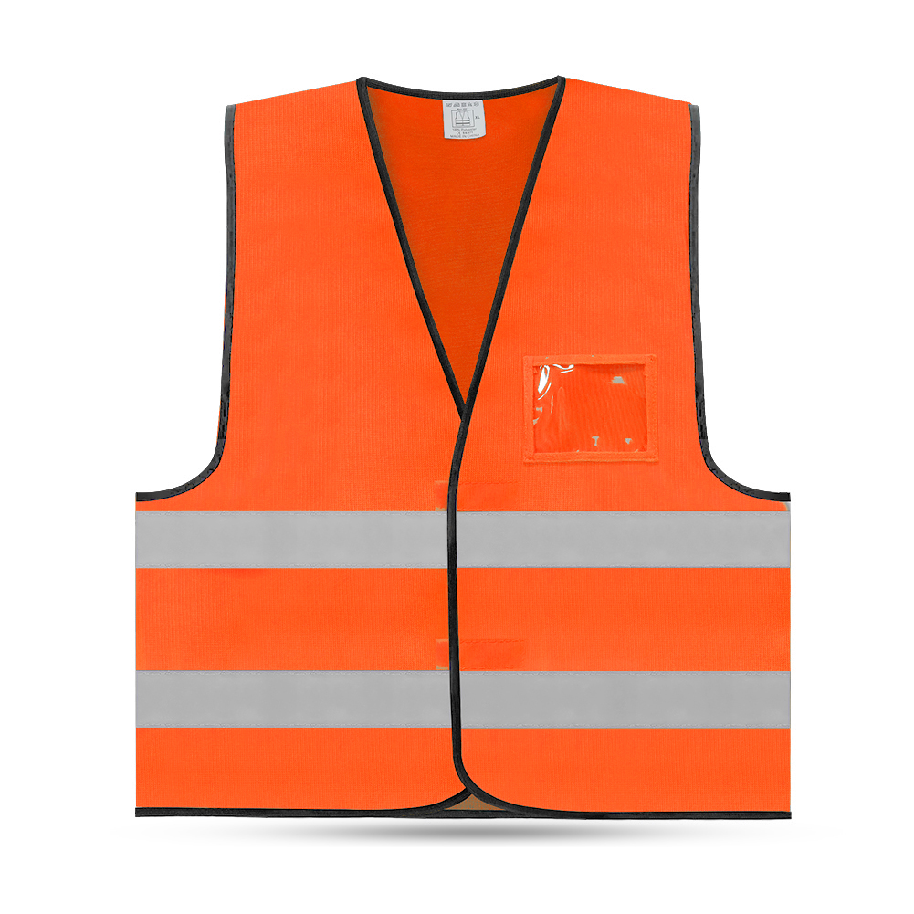 Knitted Reflective Vest Safety Jacket High Visibility Safety Vest Security Workwear Sleeveless Top with Adjustable Velcro & ID Holder