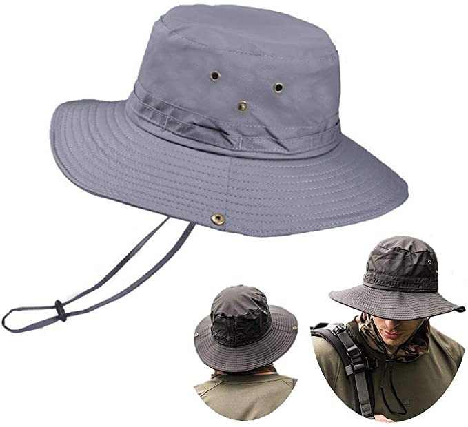Fishing Hat, Foldable Wide Brim Breathable Mesh UV Protection Outdoor Sun Hat for Fishing Hiking Camping Cycling Boating Gardening 