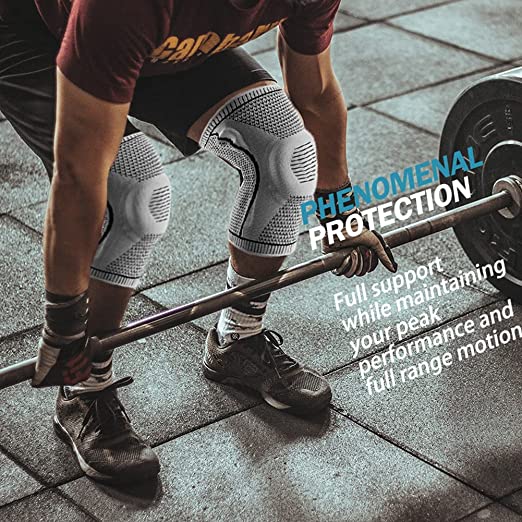 Knee Compression Sleeve with Side Stabilizers for Pain Relief