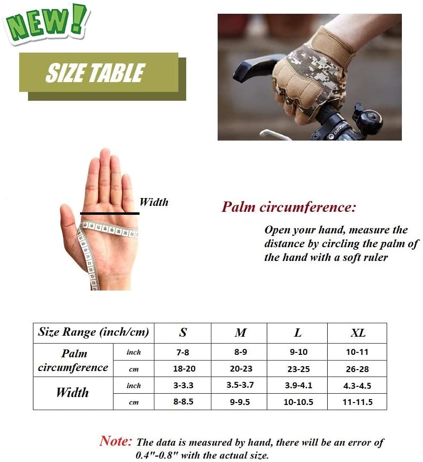 HYCOPROT Fingerless Tactical Gloves, Knuckle Protective Breathable Lightweight Outdoor Military Gloves for Shooting, Hunting, Motorcycling, Climbing