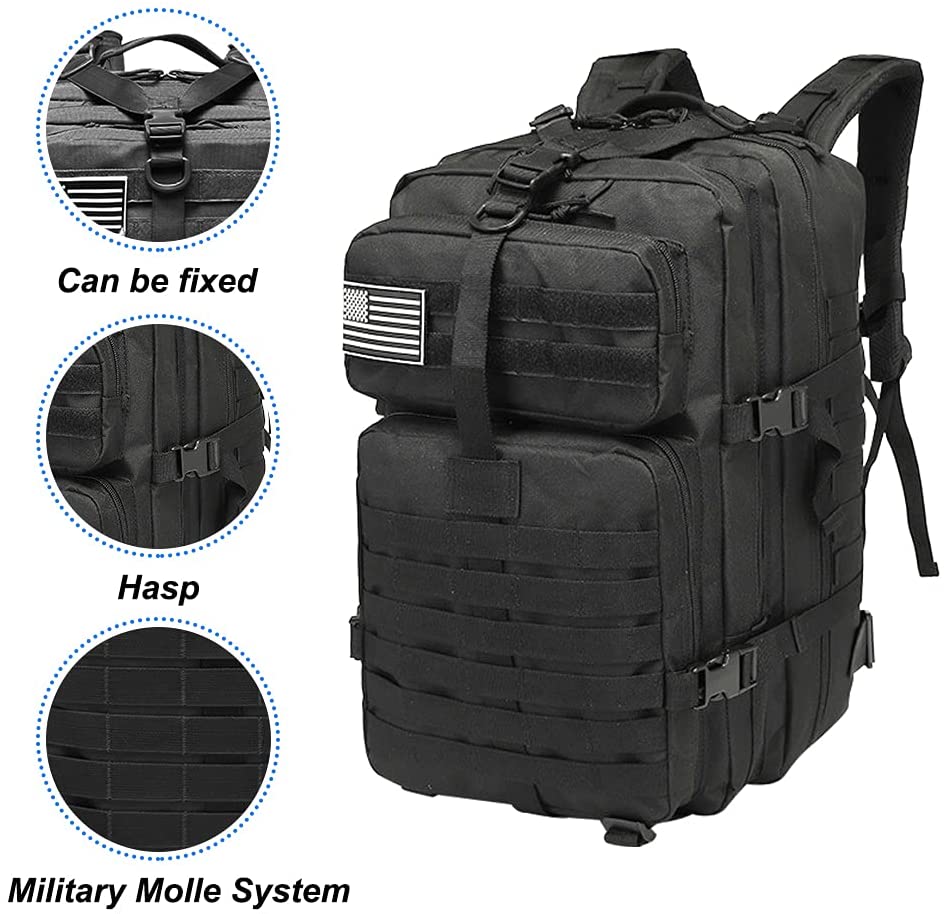 HYCOPROT Military Tactical Backpack Large Army 3 Day Assault Pack Molle Bag Rucksack for Outdoor Fishing Hunting Camping Hiking (Camo)
