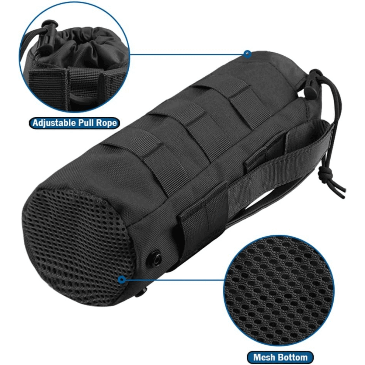 3 Packs Tactical Molle Pouch Holder with two-way zippers