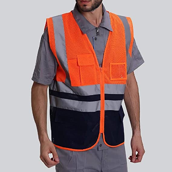 High Visibility Reflective Waistcoats with Pocket and ID Holder