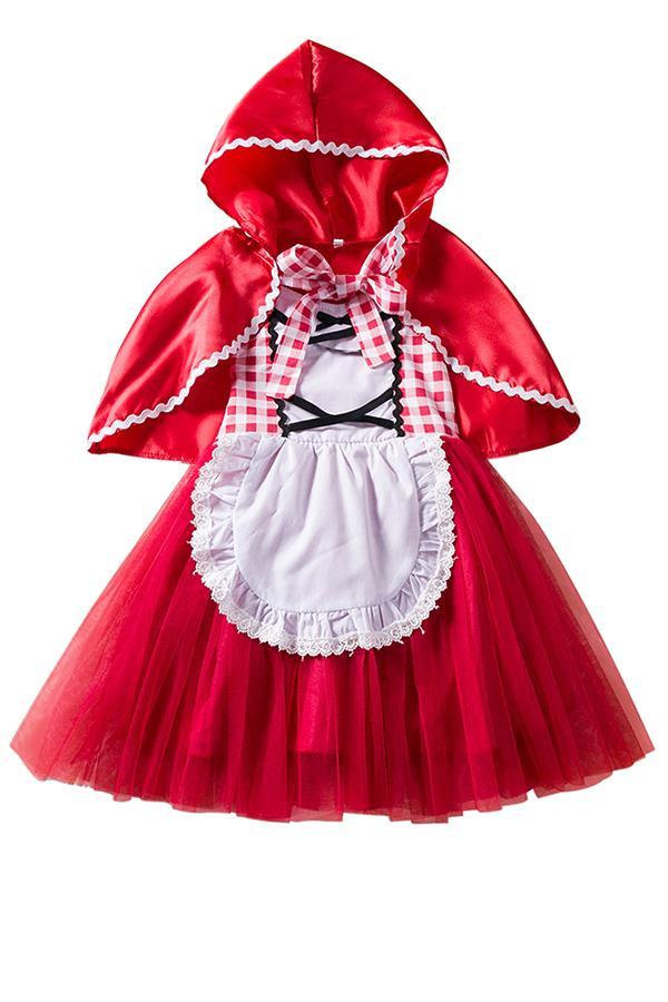 Fancy Dress Little Red Riding Hood Christmas Costume Red For Kids Girls-yoyobikini