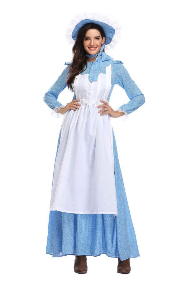 Adult Blue Village Maid Halloween Costume-yoyobikini