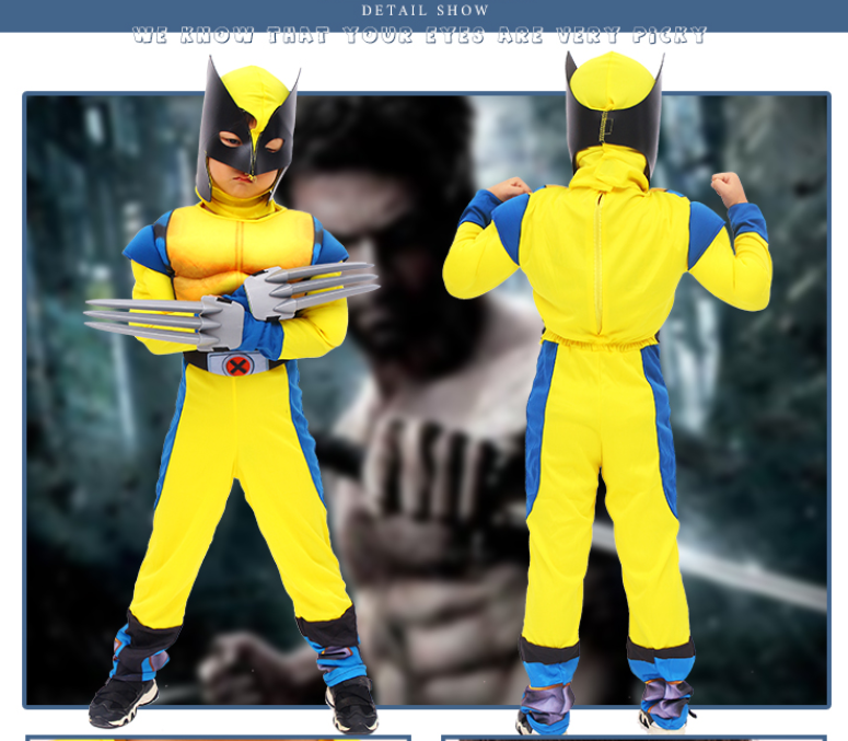 Halloween Deluxe Boys Wolverine Costume-yoyobikini
