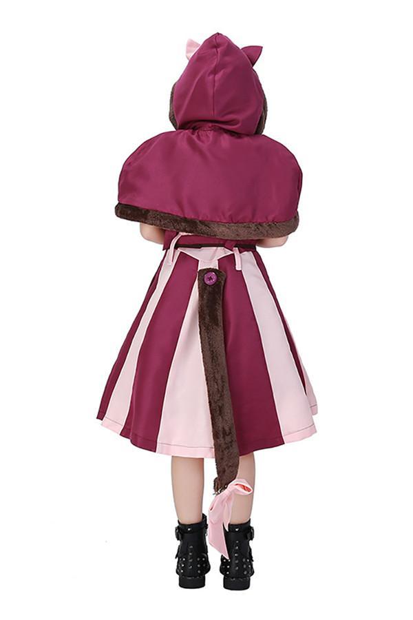 Sweet Dress Girls Alice In Wonderland Cat Halloween Costume Purple-yoyobikini