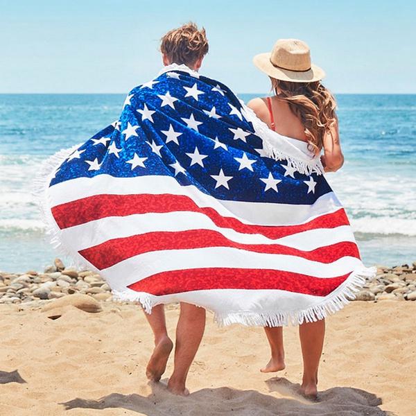 Bohemian Tapestry The American Flag Beach Towels Coverup-yoyobikini