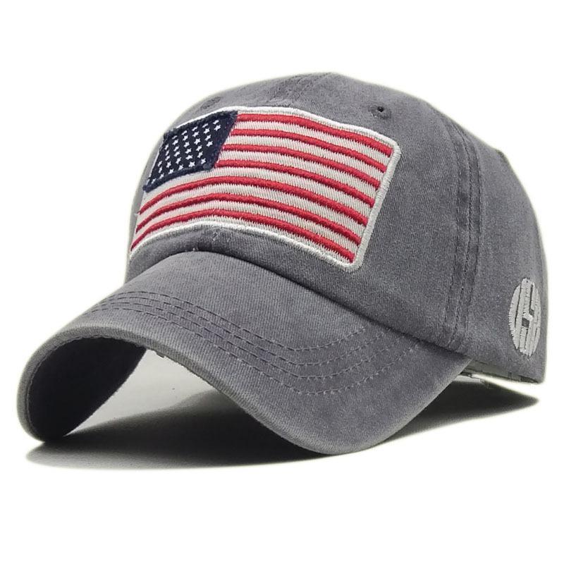 Women and Men Fashion Flag Washed Baseball Hats-yoyobikini