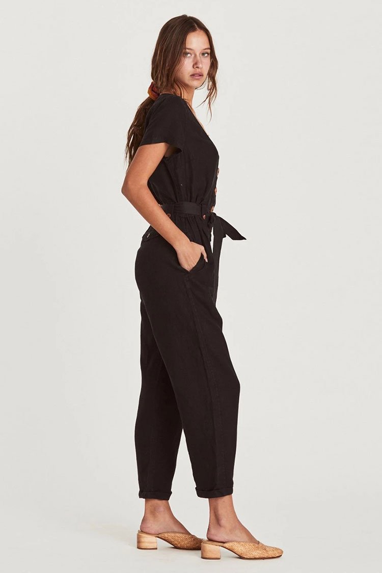 Belted Sleeved Cargo Jumpsuits-yoyobikini