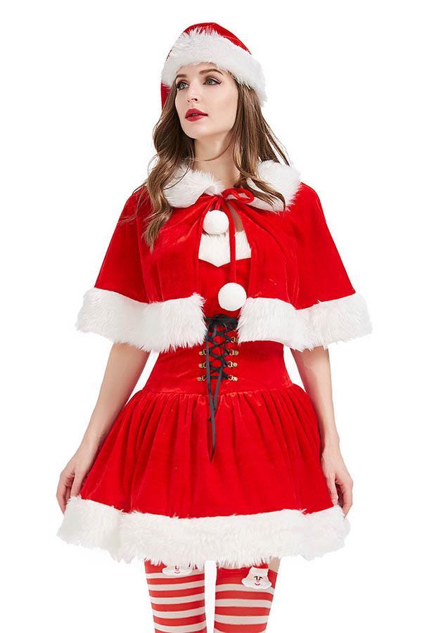 Santa Women Christmas Costume Christmas Dress Red-yoyobikini