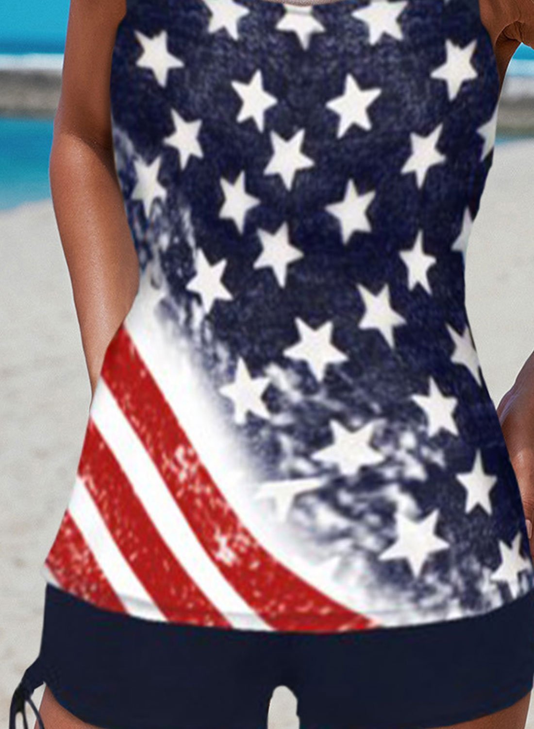 Flag Star Tankini With Shorts For Women-yoyobikini