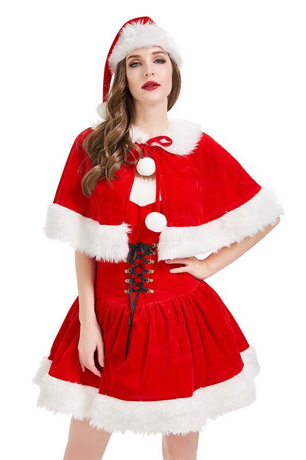 Santa Women Christmas Costume Christmas Dress Red-yoyobikini
