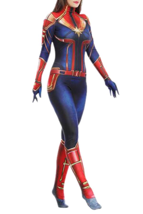 Womens Captain Marvel Halloween Costume-yoyobikini