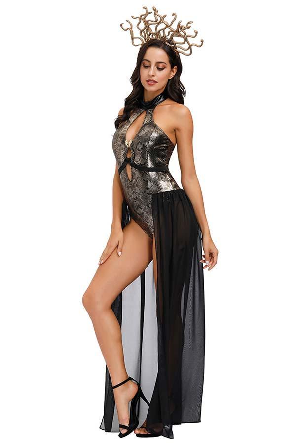 Women's Deluxe Medusa Dress Halloween Costume-yoyobikini