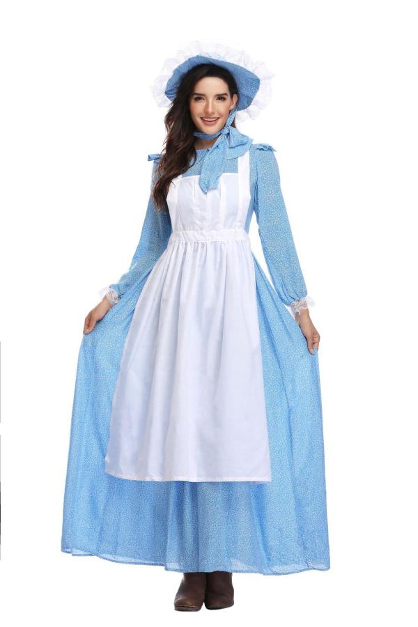 Adult Blue Village Maid Halloween Costume-yoyobikini
