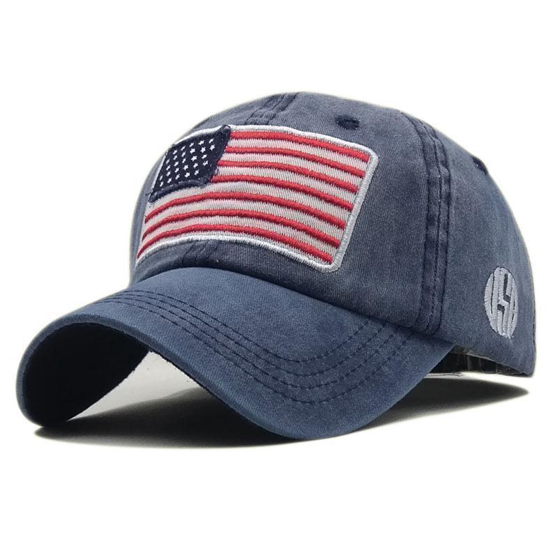 Women and Men Fashion Flag Washed Baseball Hats-yoyobikini