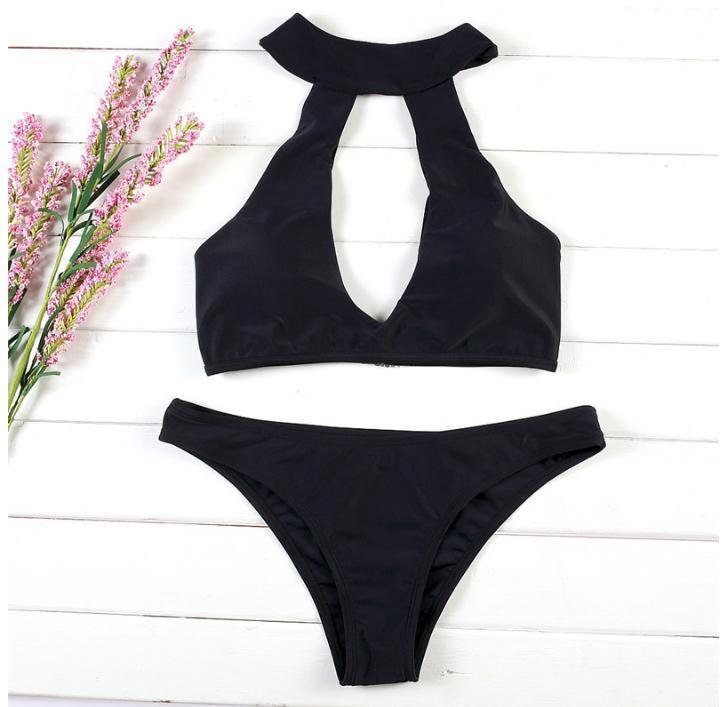 Cut out bra bikini set