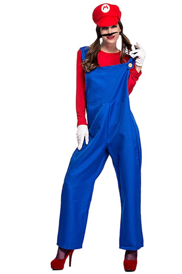 Red and Blue Super Marie Mario Costume-yoyobikini