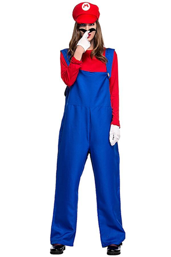 Red and Blue Super Marie Mario Costume-yoyobikini