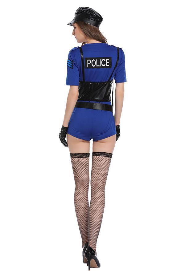 Cool Ladies Police Cop Adult Halloween Costume Blue