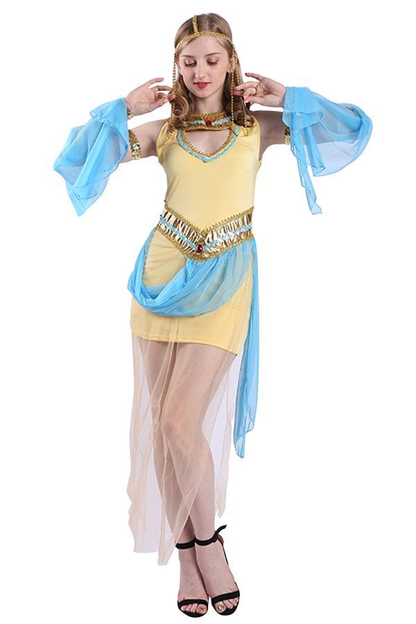 Sexy Women's Queen Of Nile Cleopatra Costume Yellow-yoyobikini