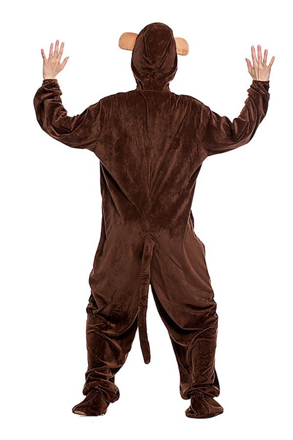 Cute Mens Cartoon Halloween Onesies Pajamas Monkey Costumes Coffee-yoyobikini