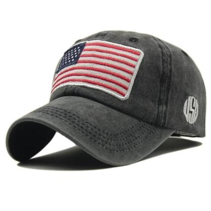 Women and Men Fashion Flag Washed Baseball Hats-yoyobikini