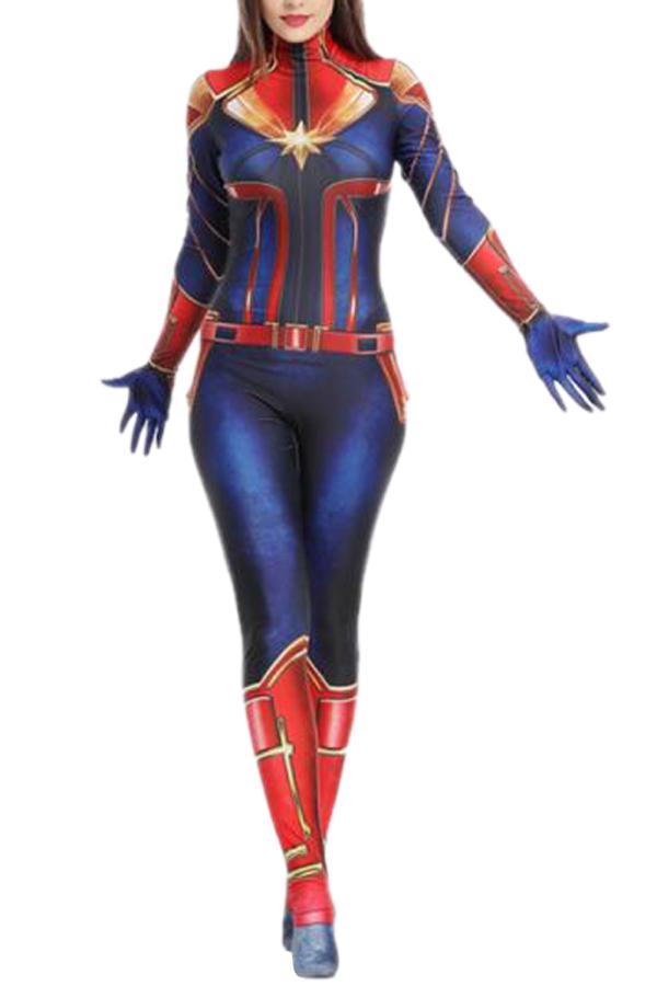 Womens Captain Marvel Halloween Costume-yoyobikini