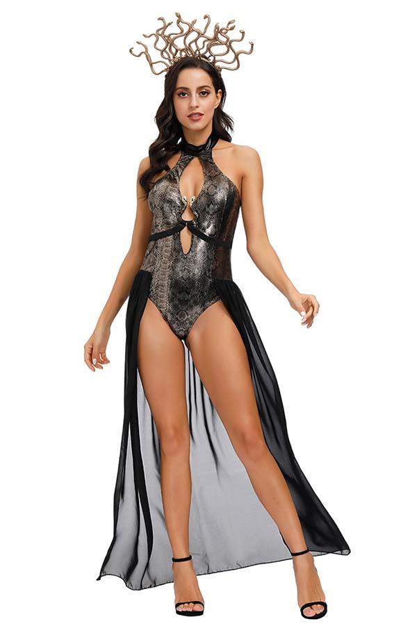 Women's Deluxe Medusa Dress Halloween Costume-yoyobikini
