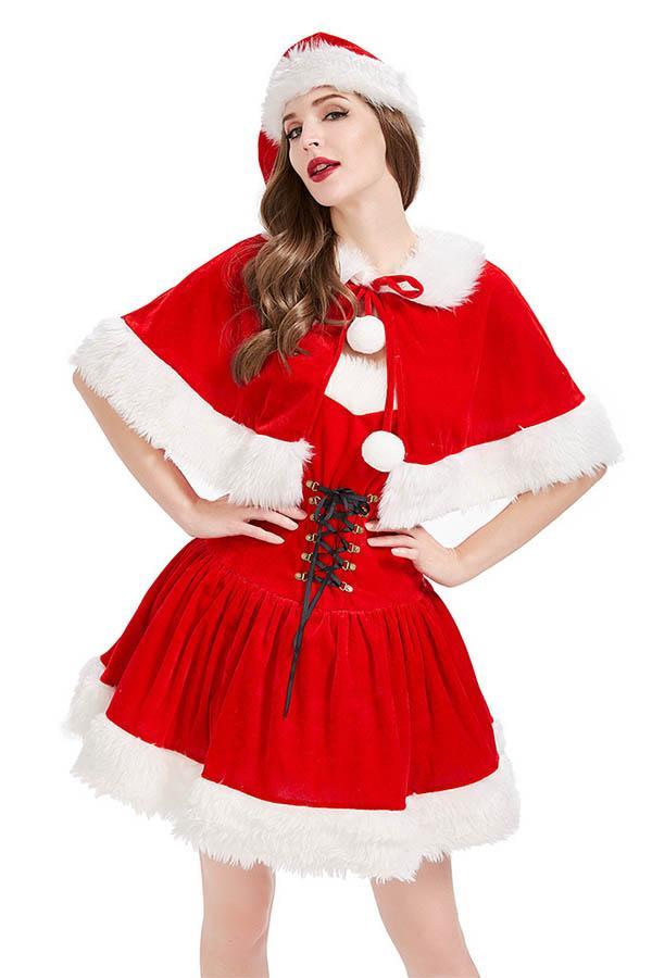 Santa Women Christmas Costume Christmas Dress Red-yoyobikini