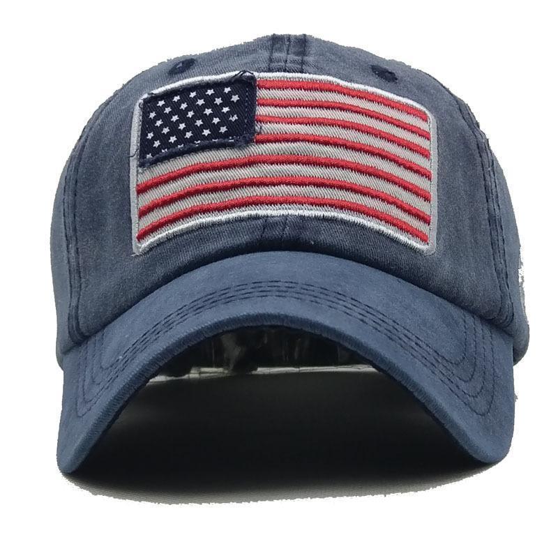 Women and Men Fashion Flag Washed Baseball Hats-yoyobikini