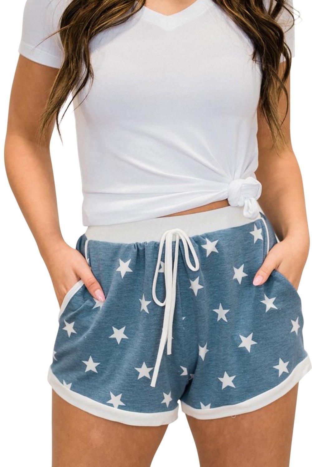 Star Print Summer Leisure Shorts-yoyobikini