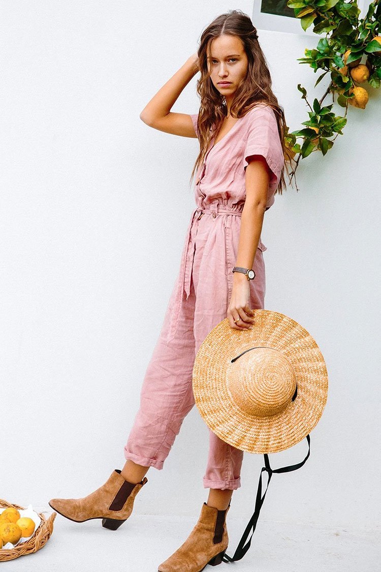 Belted Sleeved Cargo Jumpsuits-yoyobikini