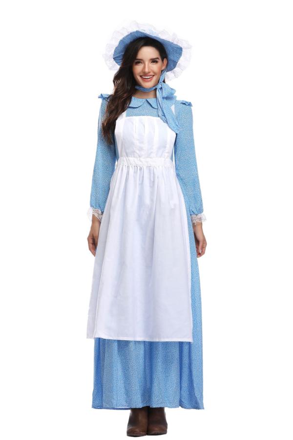 Adult Blue Village Maid Halloween Costume-yoyobikini