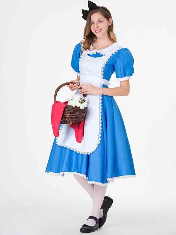 Halloween Lace Trim Alice In Wonderland Costume-yoyobikini