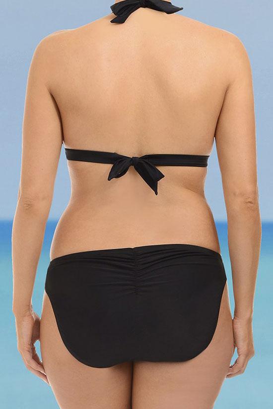 Plus Size Strappy Halter Bikini Swimsuit - Two Piece Set-yoyobikini