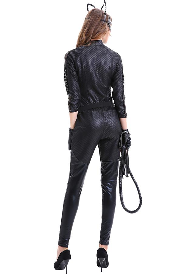 Sexy The Dark Knight Rises Adult Halloween Catwoman Costume Black-yoyobikini
