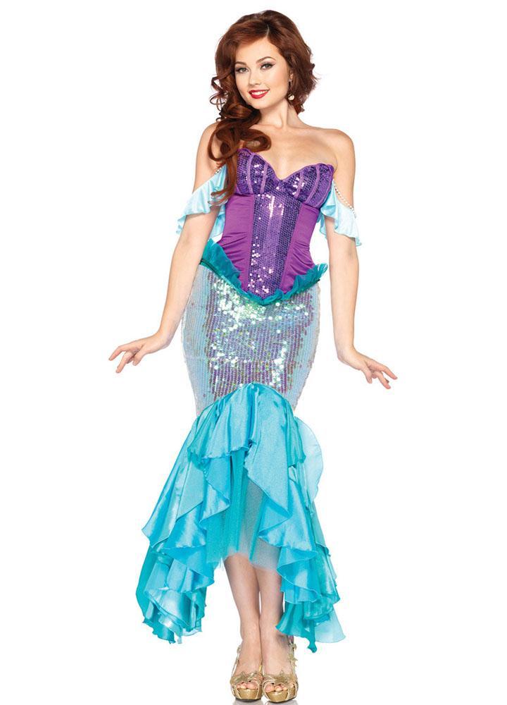 Deluxe Womens Sequins Princess Mermaid Costume-yoyobikini