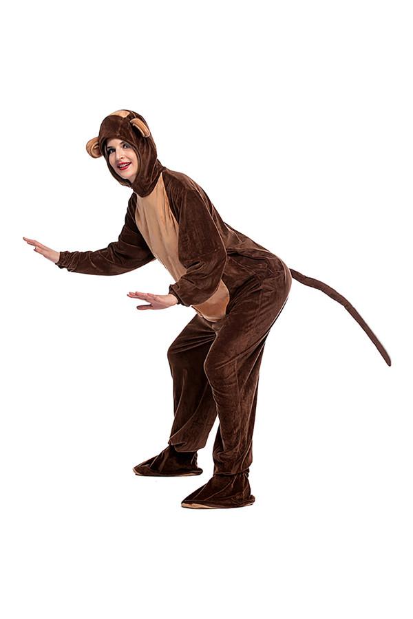 Cute Mens Cartoon Halloween Onesies Pajamas Monkey Costumes Coffee-yoyobikini