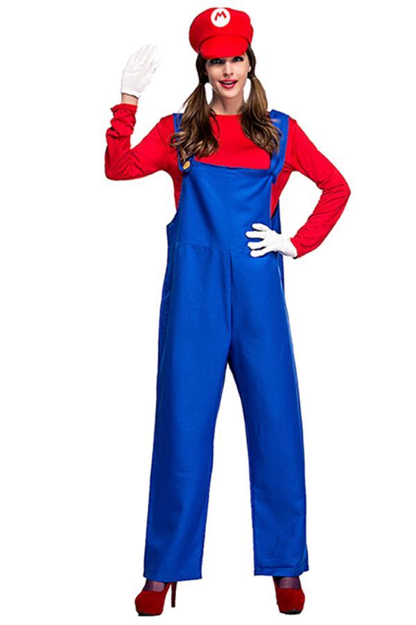Red and Blue Super Marie Mario Costume-yoyobikini