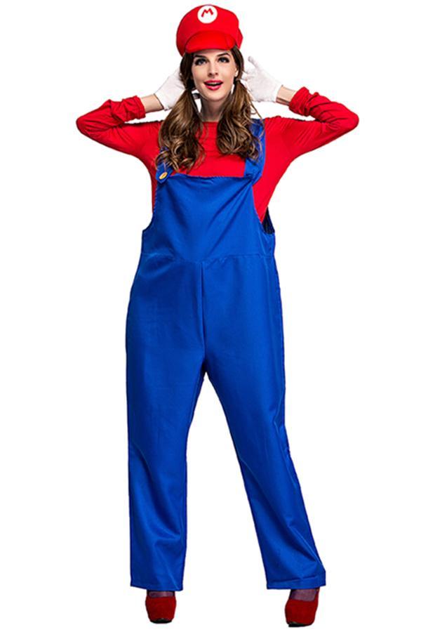 Red and Blue Super Marie Mario Costume-yoyobikini
