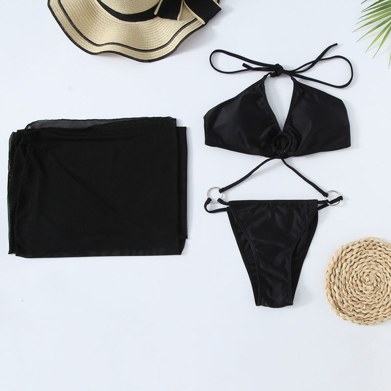 Minimalist Cut Out O Ring Halter Brazilian One Piece Swimsuit-yoyobikini